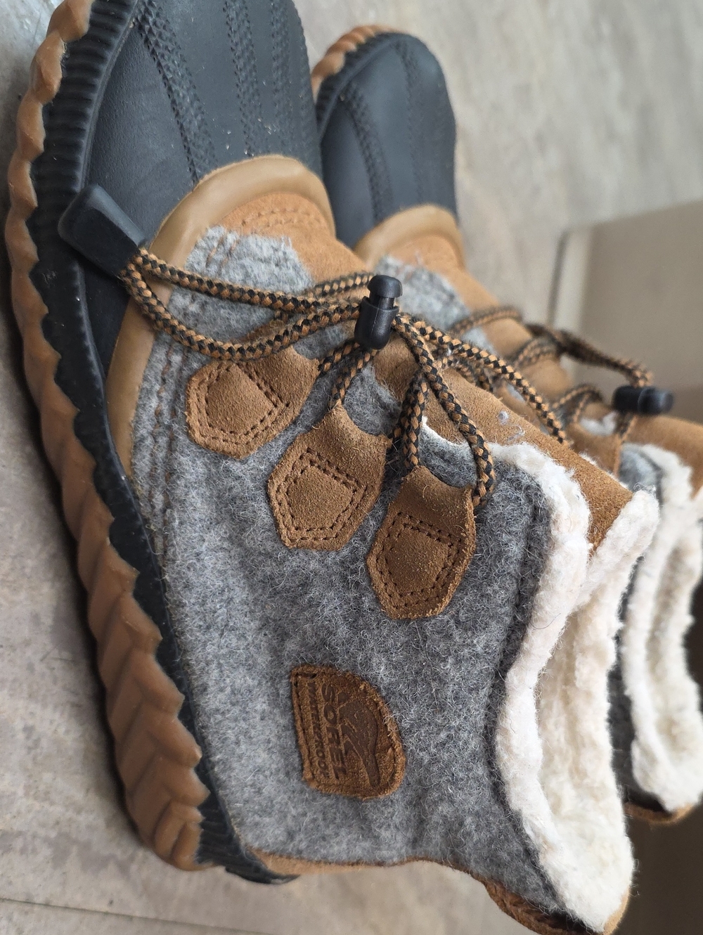 Sorel Kids Gray and Brown Wool-Blend Winter Boots